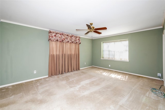 6211 Darby Way, Spring, TX 77389 - carpeted spare room featuring a ceiling fan, ornamental molding, and baseboards