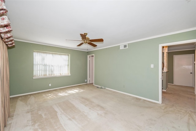 6211 Darby Way, Spring, TX 77389 - unfurnished room featuring crown molding, ceiling fan, carpet, and baseboards