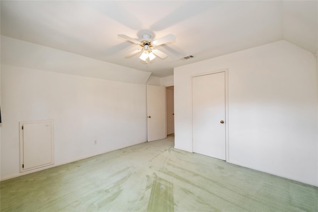 6211 Darby Way, Spring, TX 77389 - additional living space featuring vaulted ceiling, light carpet, and a ceiling fan