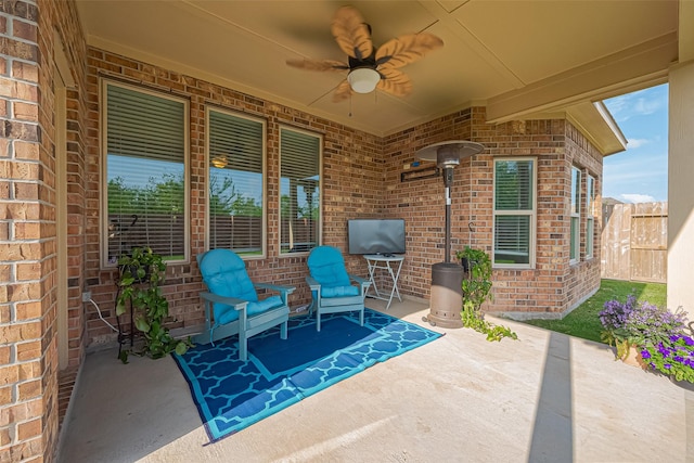 10147 Deerpark Dr, Missouri City, TX 77459 - view of patio featuring a ceiling fan