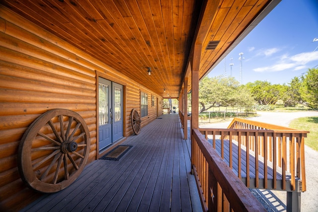 1012 Mourning Dove, Canyon Lake, TX 78133 - wooden terrace featuring french doors