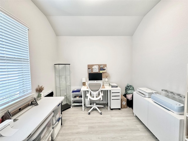1410 Alice, Beaumont, TX 77705 - office featuring vaulted ceiling and light wood-style floors