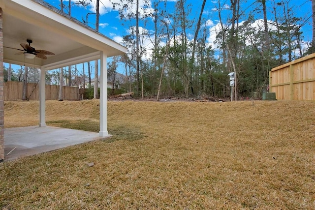 1805 Rollingwood Dr, Huntsville, TX 77340 - view of yard with a ceiling fan and a patio area