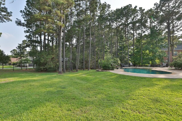 29122 Champions Dr, Magnolia, TX 77355 - view of yard featuring an outdoor pool and a patio area