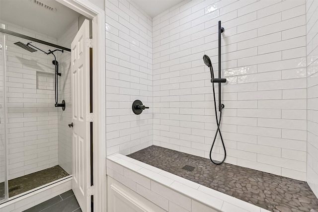 1405 Blueberry Ln, Friendswood, TX 77546 - bathroom featuring a shower stall