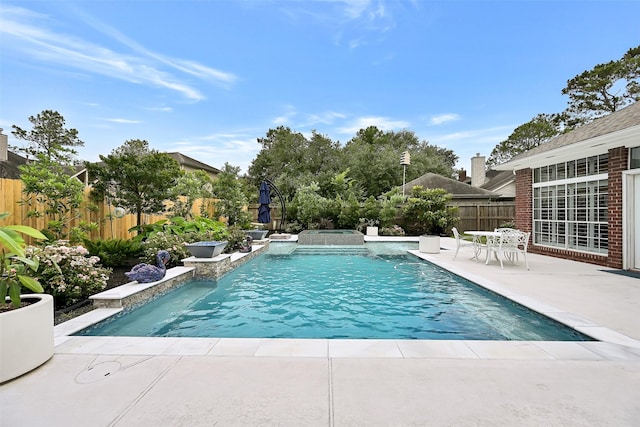 1405 Blueberry Ln, Friendswood, TX 77546 - view of pool featuring a fenced backyard and a patio