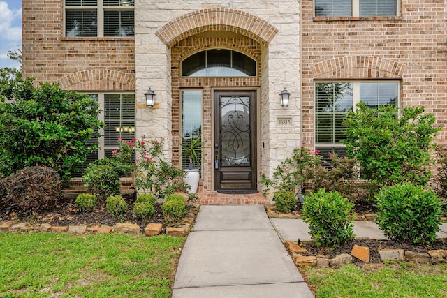 16815 Bornish Hill Ct, Humble, TX 77346 - entrance to property featuring brick siding and stone siding