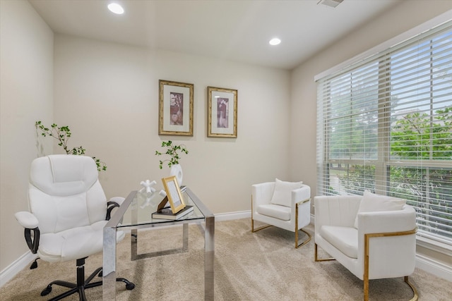 16815 Bornish Hill Ct, Humble, TX 77346 - office area with baseboards, carpet, and recessed lighting