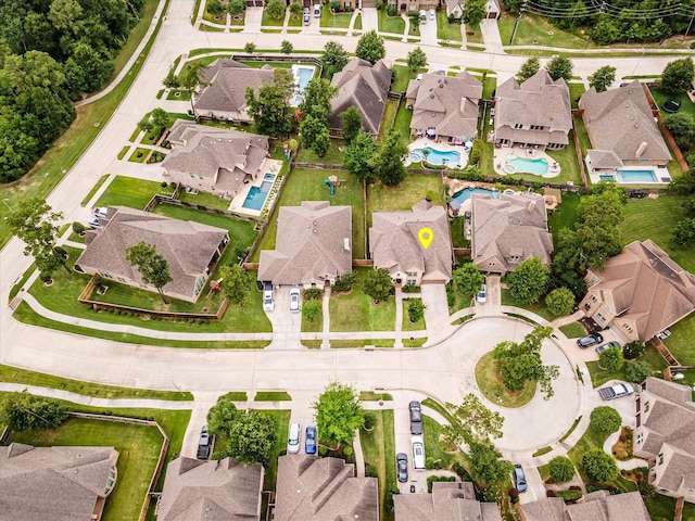 16815 Bornish Hill Ct, Humble, TX 77346 - aerial view of property's location with nearby suburban area and a pool area