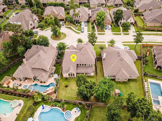 16815 Bornish Hill Ct, Humble, TX 77346 - aerial view of residential area with a pool area