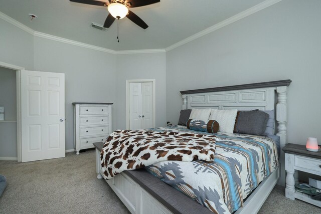 301 Redwood St, Prairie View, TX 77445 - carpeted bedroom with crown molding and ceiling fan