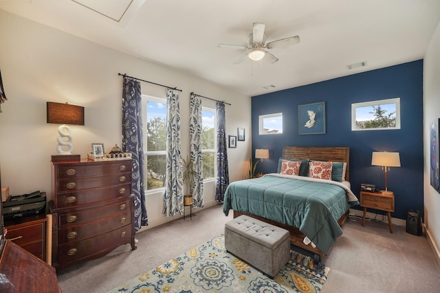 2210 Lou Ellen Ln Unit F, Houston, TX 77018 - carpeted bedroom with a ceiling fan and baseboards