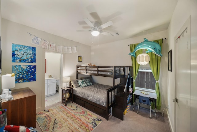 2210 Lou Ellen Ln Unit F, Houston, TX 77018 - bedroom featuring connected bathroom and a ceiling fan