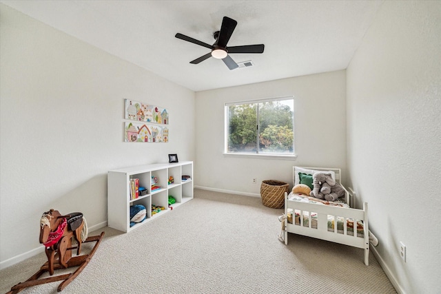 1318 N Gabriel River Cir, Sugar Land, TX 77478 - bedroom featuring carpet, baseboards, and a ceiling fan