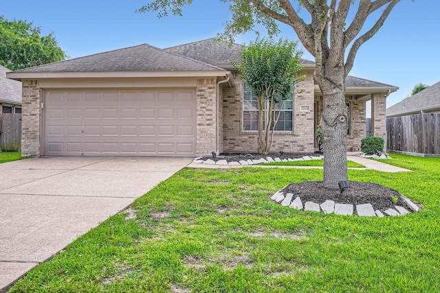 2604 Hewn Rock Way, Pearland, TX 77584 - ranch-style house featuring brick siding, concrete driveway, and a garage