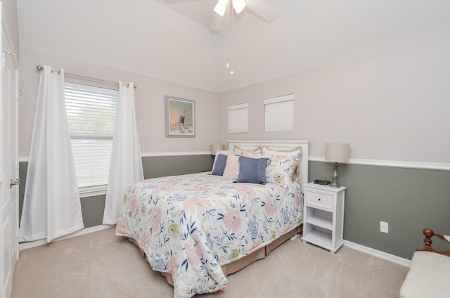 24511 Pelican Hill Dr, Katy, TX 77494 - carpeted bedroom featuring baseboards, a ceiling fan, and lofted ceiling