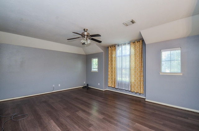 17719 Creek Bluff Ln, Cypress, TX 77433 - empty room with a ceiling fan, wood finished floors, and baseboards