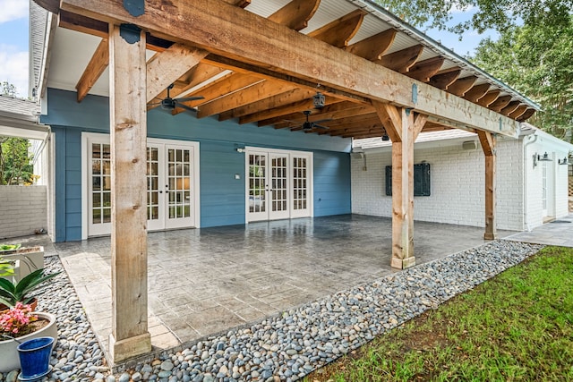 1907 Round Lake Dr, Houston, TX 77077 - view of patio featuring french doors and ceiling fan