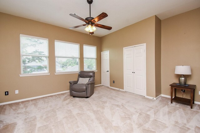 17619 Rustling Aspen Ln, Houston, TX 77095 - sitting room with ceiling fan and light colored carpet