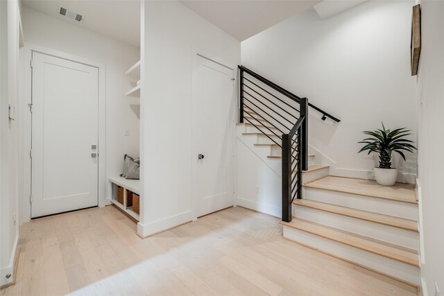 1851 Sul Ross St, Houston, TX 77098 - stairway with wood finished floors