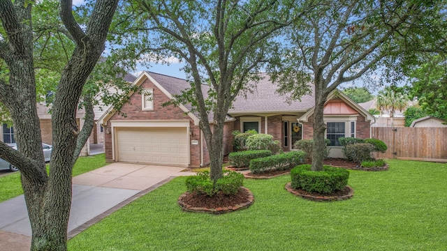 9515 Willow Crossing Dr, Houston, TX 77064 - view of front facade with brick siding, concrete driveway, and an attached garage