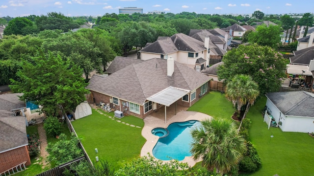 9515 Willow Crossing Dr, Houston, TX 77064 - aerial view of residential area with a pool area