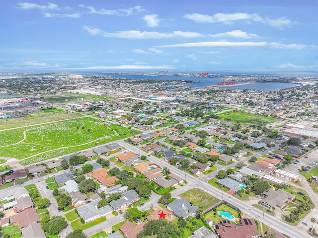 2920 Heron Dr, Galveston, TX 77551 - aerial view of property's location with a nearby body of water and nearby suburban area