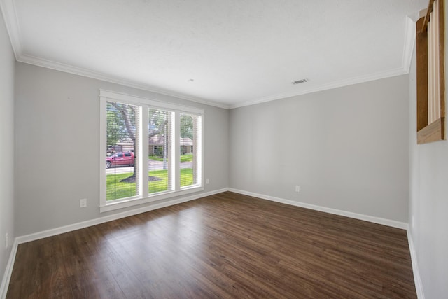 15735 Mesa Gardens Dr, Houston, TX 77095 - unfurnished room featuring baseboards, dark wood-style floors, and ornamental molding