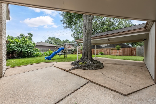 15735 Mesa Gardens Dr, Houston, TX 77095 - view of patio featuring a playground
