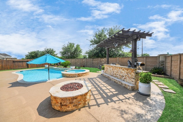 5131 Kingship Ct, Katy, TX 77493 - view of pool with a patio, a fenced backyard, and a pergola