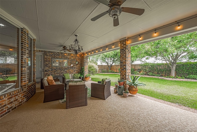 1623 Whitfield St, Sugar Land, TX 77479 - view of patio / terrace featuring a ceiling fan