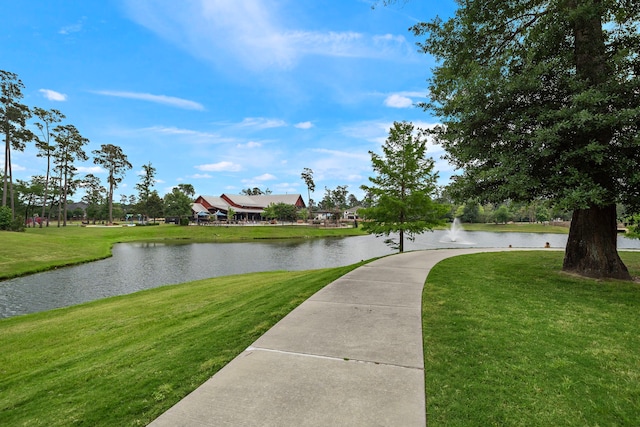 8211 Barristan Bluffs Ct, Magnolia, TX 77354 - view of home's community featuring a water view and a lawn