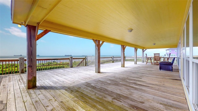 1508 Galveston Ave, Port Bolivar, TX 77650 - wooden deck with a water view