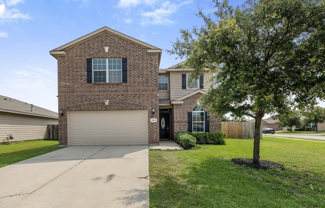 6902 White Ash Ln, Baytown, TX 77521 - traditional home with brick siding, concrete driveway, and an attached garage