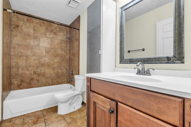 15830 Pipers View Dr, Houston, TX 77598 - full bathroom with vanity, toilet, tile patterned flooring, and shower / bath combination