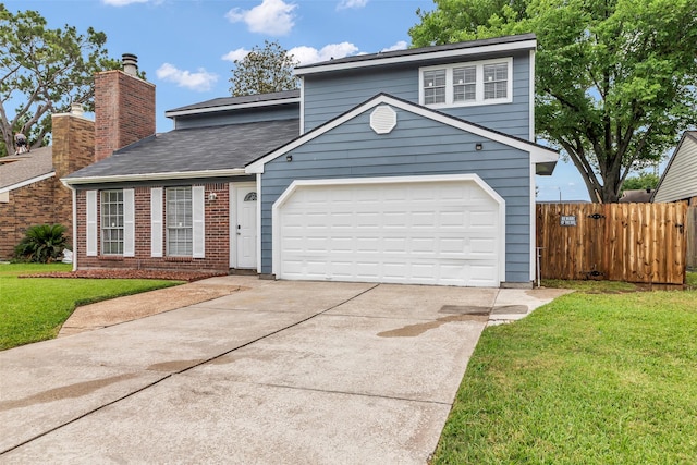 15830 Pipers View Dr, Houston, TX 77598 - traditional-style home with brick siding, a garage, driveway, and a chimney
