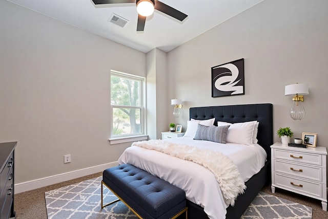 7911 Carver Rd, Houston, TX 77088 - bedroom with dark colored carpet and a ceiling fan