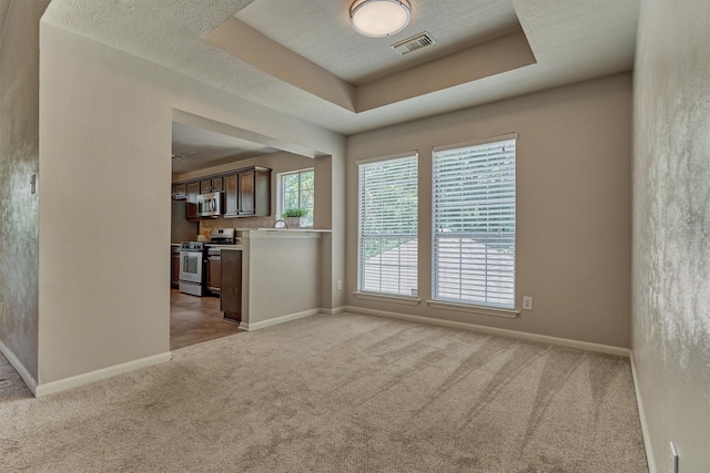 94 S Magnolia Pond Pl, The Woodlands, TX 77381 - empty room featuring light carpet, baseboards, and a raised ceiling