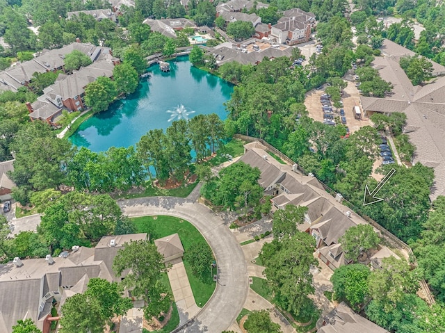 94 S Magnolia Pond Pl, The Woodlands, TX 77381 - aerial view of residential area featuring a nearby body of water