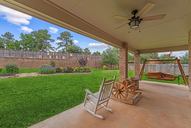 12103 Kaiso Ln, Conroe, TX 77304 - view of patio / terrace featuring ceiling fan