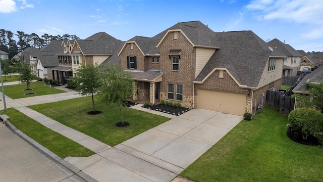 15002 House Martin Ln, Cypress, TX 77429 - view of front of home featuring a residential view, brick siding, driveway, roof with shingles, and a garage