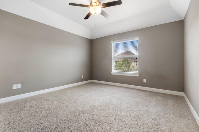 15002 House Martin Ln, Cypress, TX 77429 - unfurnished room featuring light colored carpet, a ceiling fan, baseboards, and lofted ceiling