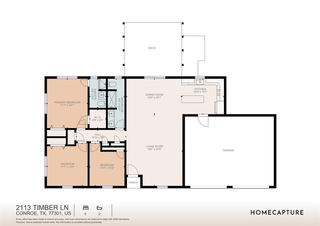 2113 Timber Ln, Conroe, TX 77301 - floor plan / room layout