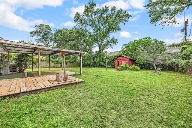2113 Timber Ln, Conroe, TX 77301 - view of yard with a deck and cooling unit