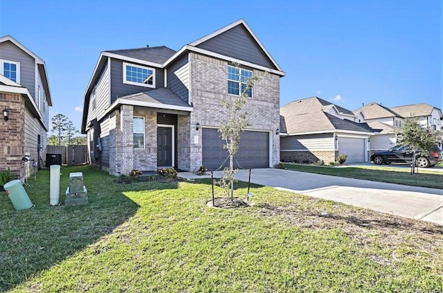 23523 Montague Dr, Spring, TX 77373 - traditional-style house featuring brick siding, a garage, driveway, and cooling unit