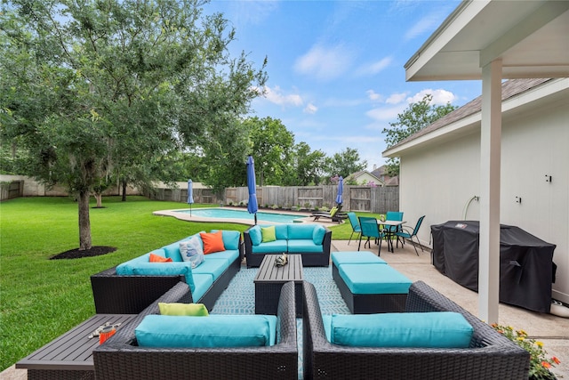 3707 Doyle Ct, Missouri City, TX 77459 - view of patio featuring outdoor lounge area and a grill