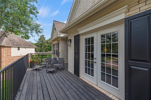 3707 Doyle Ct, Missouri City, TX 77459 - wooden deck with french doors
