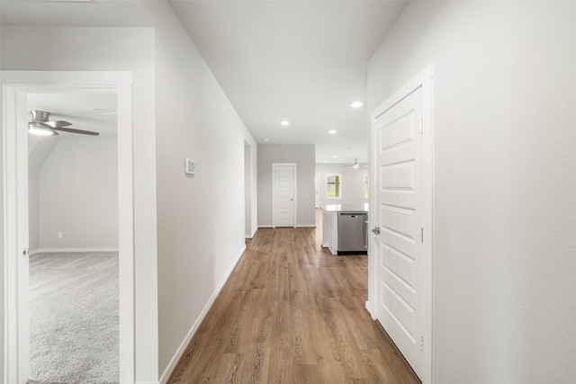 29419 Georgia Throw Ln, Katy, TX 77494 - corridor featuring wood finished floors, recessed lighting, and baseboards