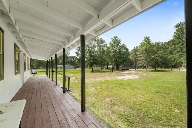 541 Trails End Dr, Cleveland, TX 77328 - wooden deck featuring a yard