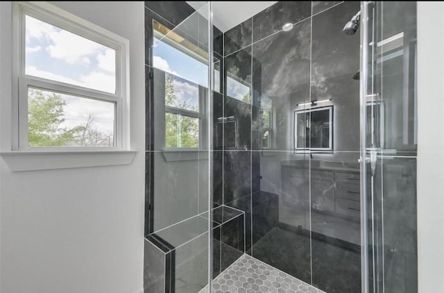 6732 Goforth, Houston, TX 77021 - bathroom featuring a shower stall and plenty of natural light